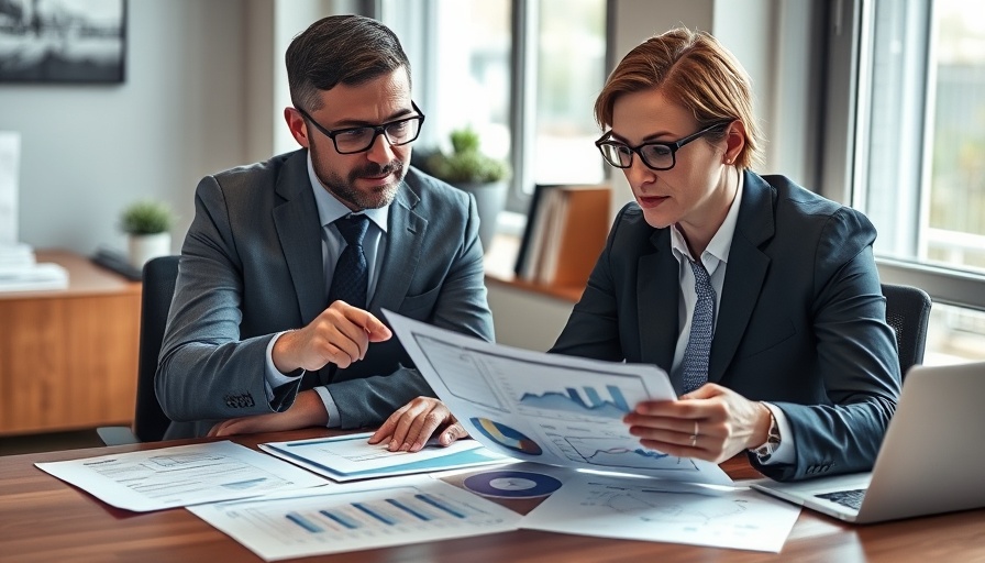 Business professionals discussing data charts in office, Competitive Analysis Matrix Benefits.