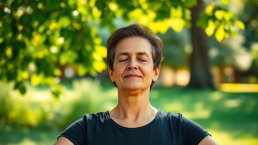 Person practicing yoga outdoors for natural pain relief and inflammation management.