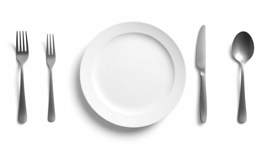 Minimalist graphic of healthy meal prep with fork and spoon on a white background.