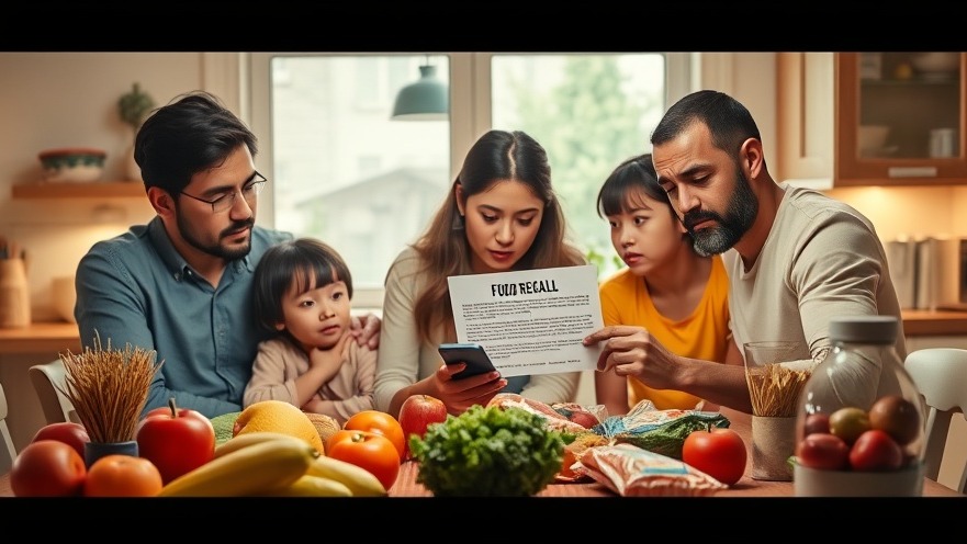 Concerned family reviewing Maryland food recalls on smartphone, highlighting food safety trends.