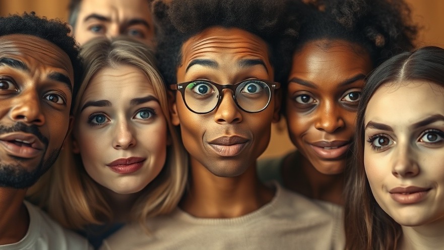 Diverse group of people expressing emotions, reflecting personal choice in self-discovery.