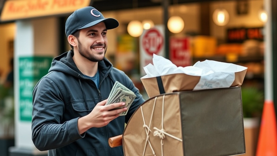 Food delivery person in Maryland, thriving through side hustles for supplemental income.