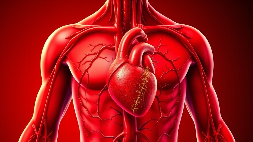 Anatomical illustration showcasing heart disease, veins, and cardiovascular health.