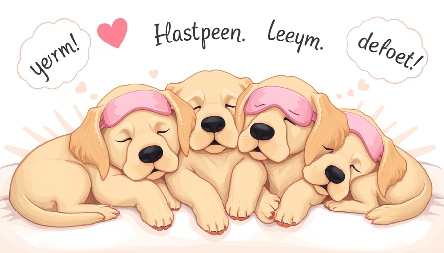 Golden retrievers dreaming with pink sleep masks, question 'Do Dogs Dream?'