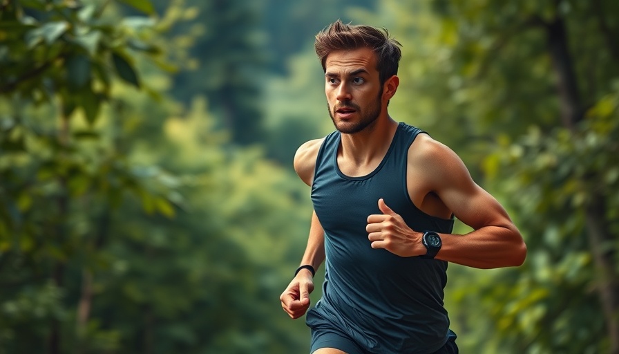 Ultrarunner navigating a disruptive path in lush forest setting.