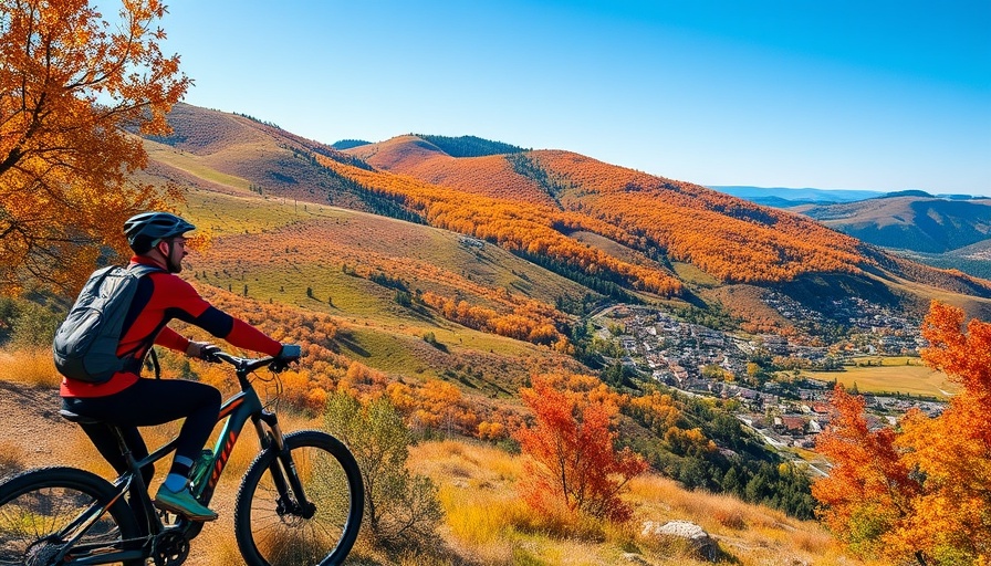 Person biking through vibrant fall landscape near Denver