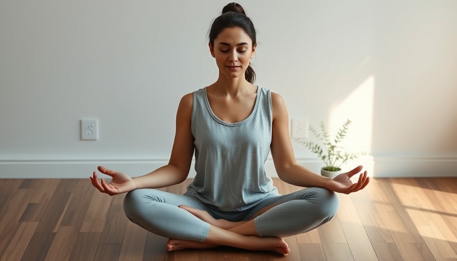 Healing activities for sobriety: woman meditating on wooden floor with plant.