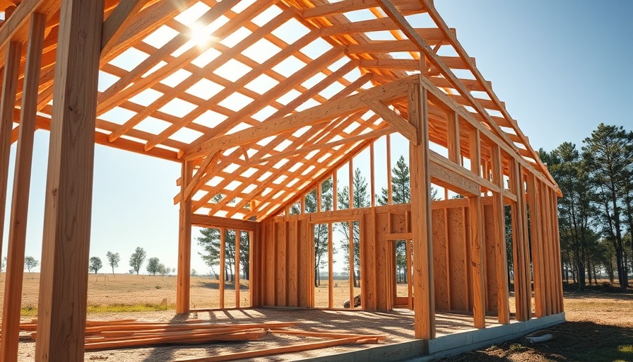 Wooden framework of custom home under construction, addressing misconceptions about custom homes.