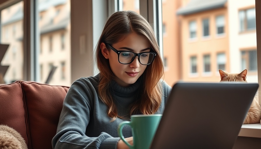 Young woman using a laptop, highlighting Amazon Prime Day deals for contractors, cozy setting.