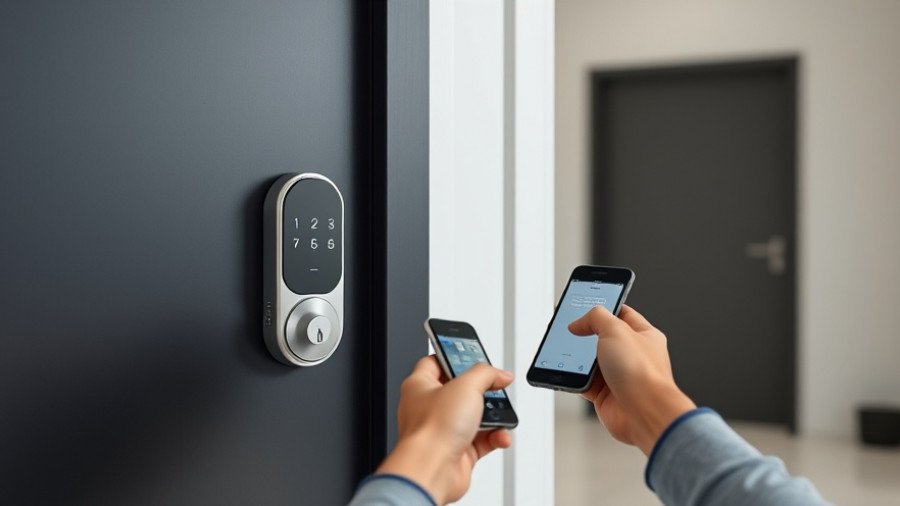 Keyless home access with smartphone and smart lock system.