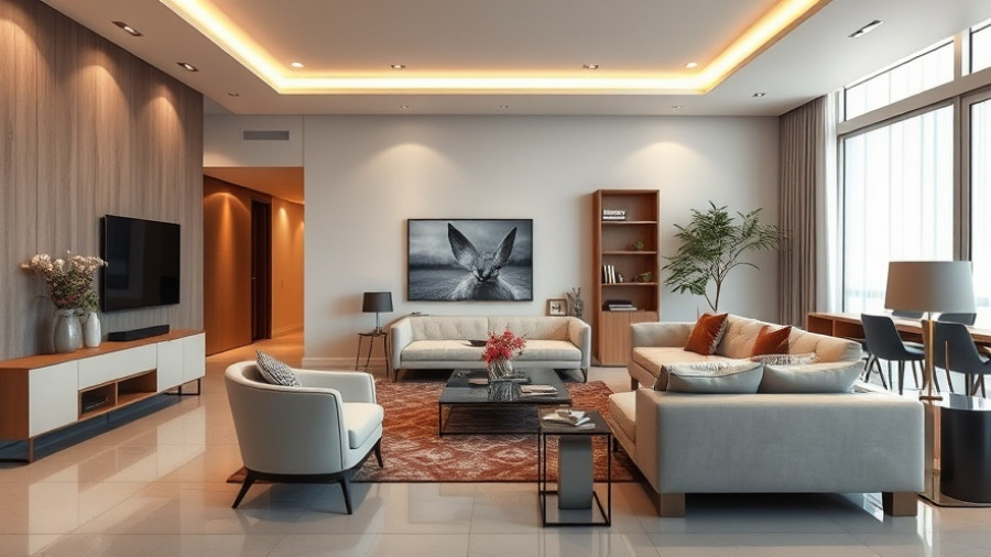 Modern living room design with elegant decor, DIY fireplace