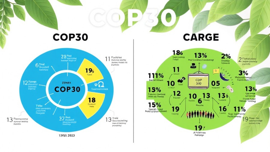 Infographic of COP30 zones with blue and green sections highlighting moments that paved the path to COP30.