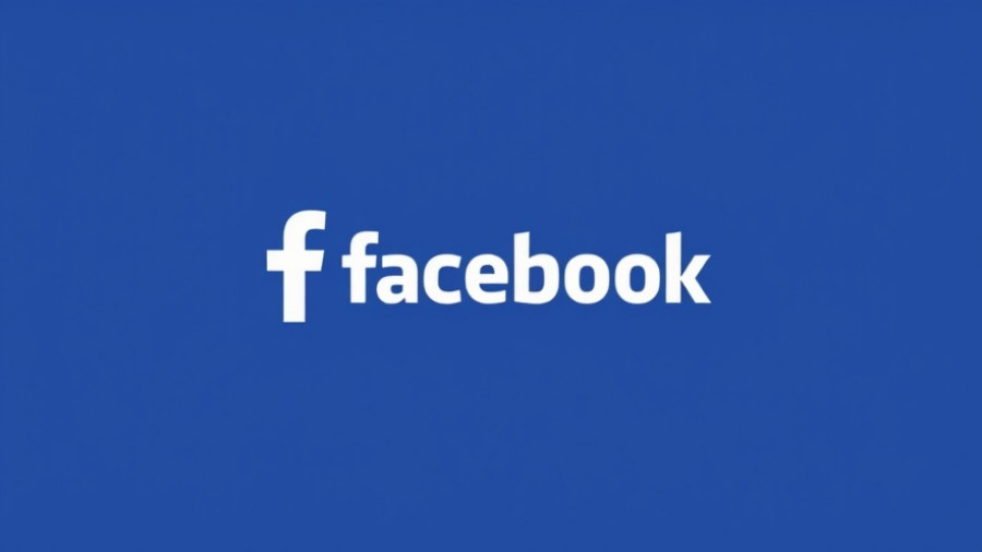 Minimalistic Facebook logo on blue background.