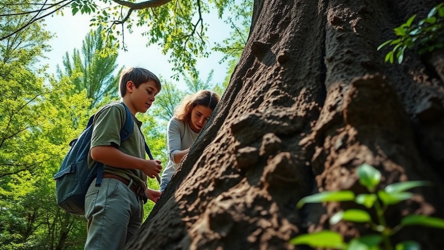 Students in Climate LIVE K12 Sessions 2025-2026 studying tree.