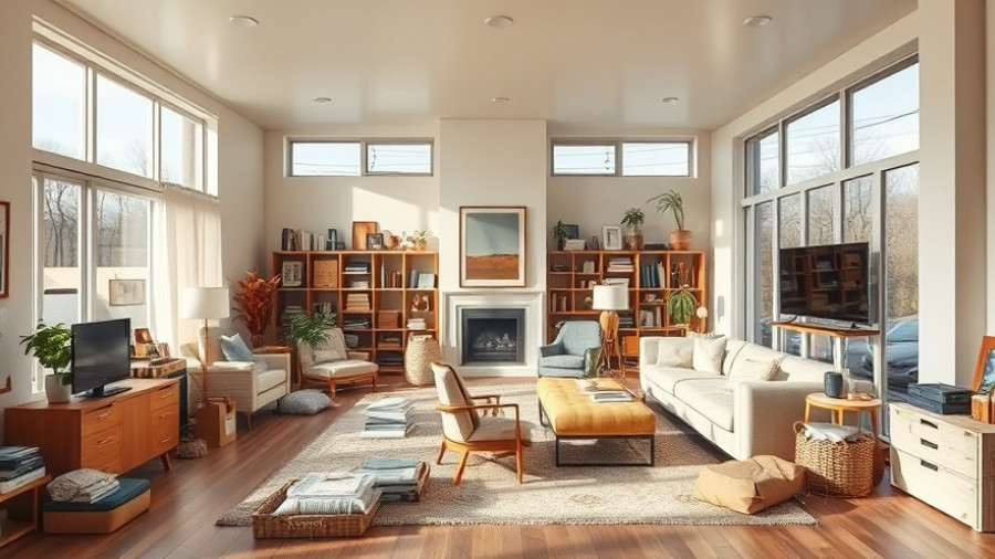 Transforming MCM homes through staging items in a spacious room.