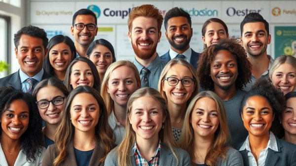 Diverse professionals in sustainability careers portrait collage