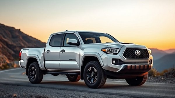 2026 Toyota Tacoma features for home service businesses - white truck on mountain road.