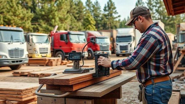 Efficient lumber staining techniques using a machine outdoors.