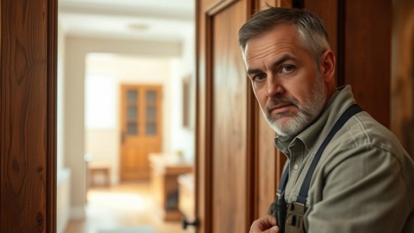 Ekasand 3x4 sander used by professional for precise door sanding.