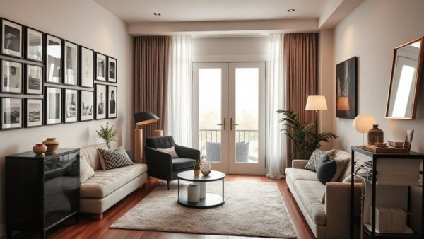 Cozy modern living room with easy home upgrades and elegant decor.