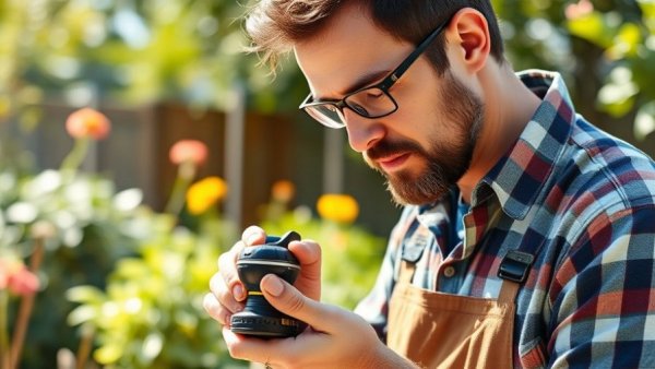 Craftsman displaying Swiss technology finishing tool outdoors.