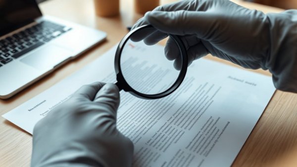 Examining removal company red flags with magnifying glass.