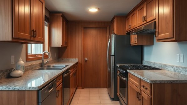 Modest kitchen before renovation, showcasing current design.