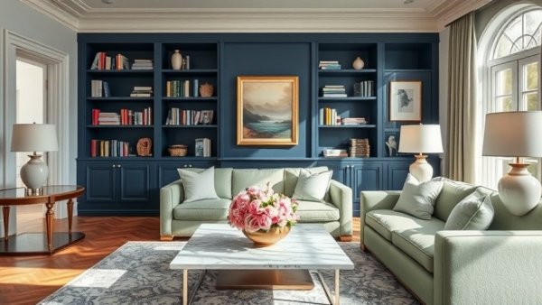 Elegant living room showcasing timeless paint colors for home services.