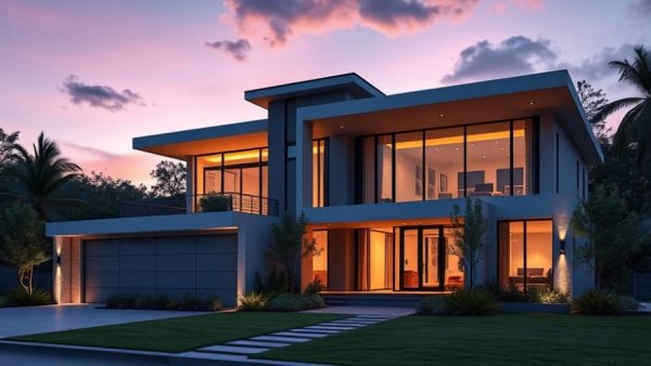 Modern luxury home with elegant design by luxury home builders