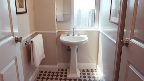 Tiny bathroom design ideas, classic style, before renovation.