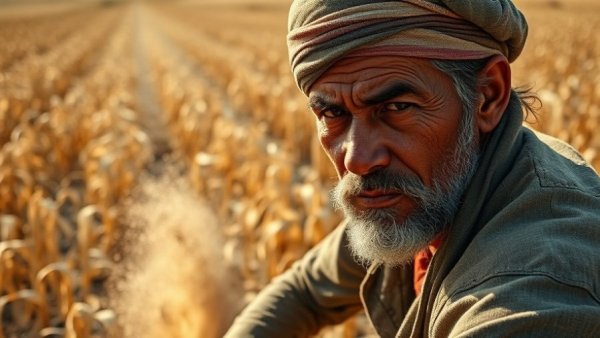 Agricultural worker in Mexico amid field challenges, inequalities highlighted.