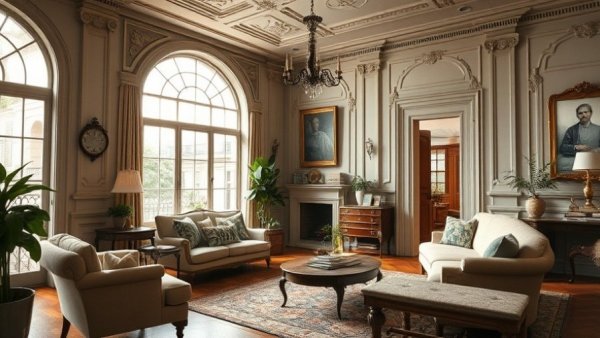 Montreal century-old apartment design showcasing elegant living room.