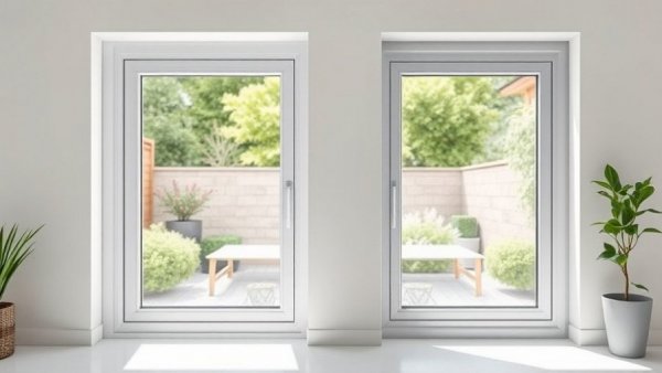 uPVC vs aluminium windows in modern room setting, close-up view.
