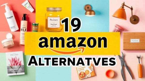 Vibrant collage promoting alternatives to Amazon and Target shopping.