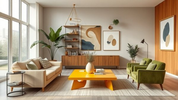 February decluttering tips showcased in a minimalistic and stylish living room.