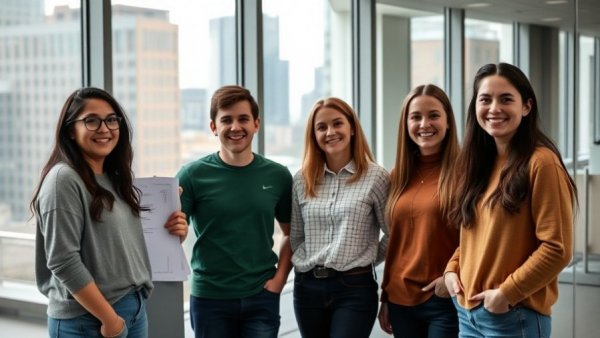 Columbia Climate School Dean’s Graduate Scholars standing together in an office.