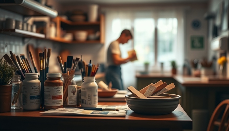 Cozy kitchen with paint supplies ready, illustrating how to paint a room.