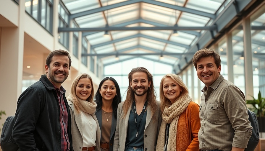 Friendly group in modern office, related to careers in home improvement.