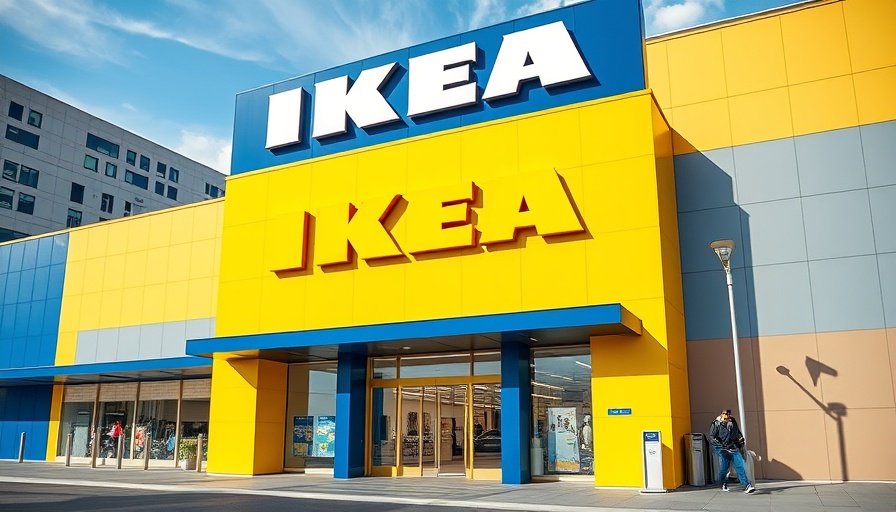 IKEA store entrance with yellow and blue facade