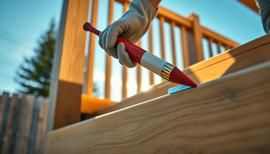Person applying sealant to deck steps for expert maintenance.
