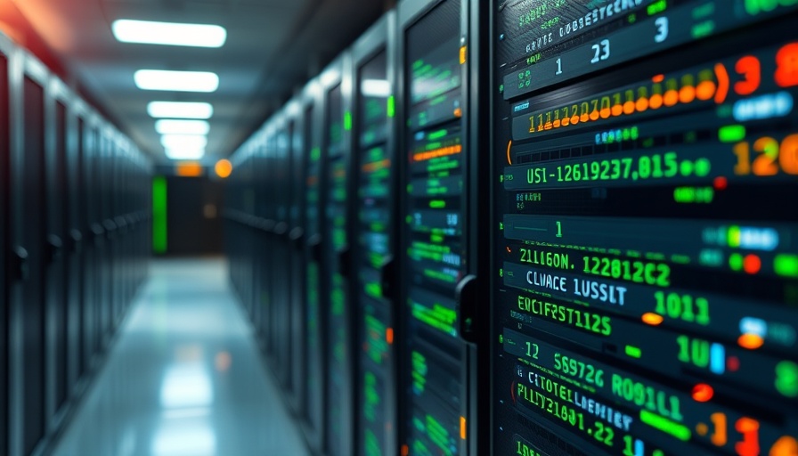 AI and climate justice code on server room background
