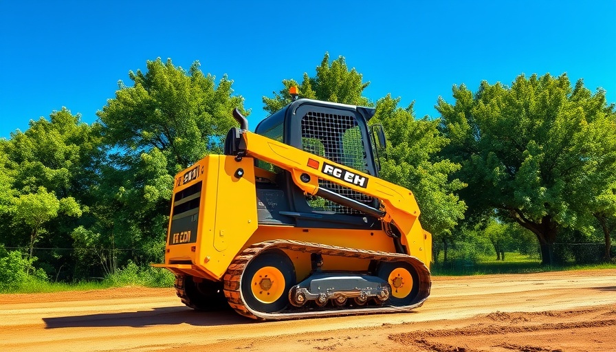 EH-controlled compact track loader on dirt, sunny day.