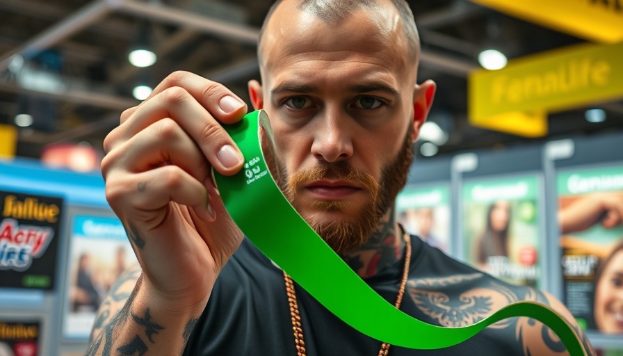 Individual showcasing FrogTape Premium Washi Tape at an exhibition