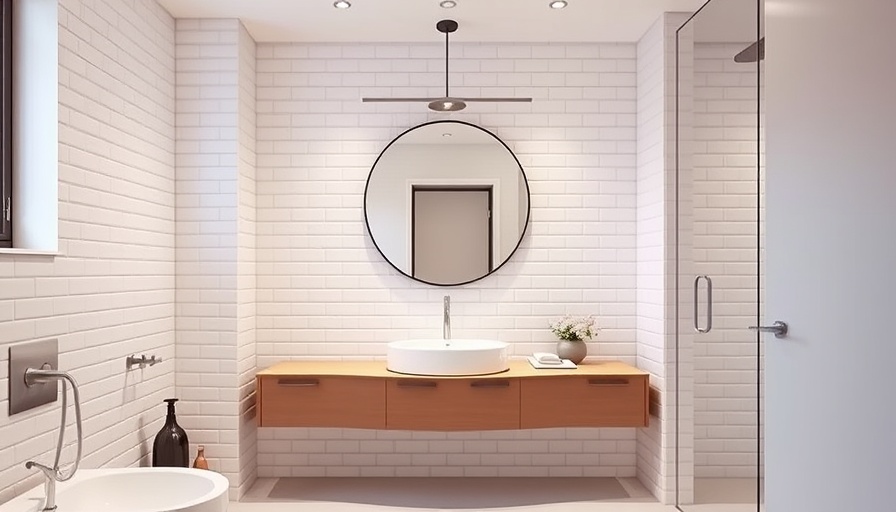 Modern bathroom design with white tiles and sophisticated finishes.