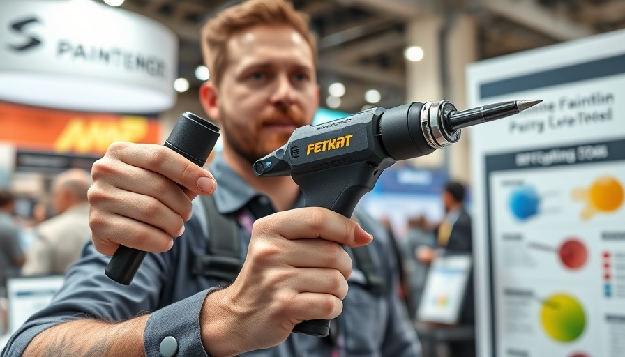 Innovative painting tools showcased at a 2026 trade show booth.
