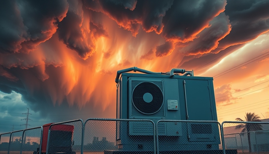 Illustration showing how to protect an HVAC system from natural disasters.