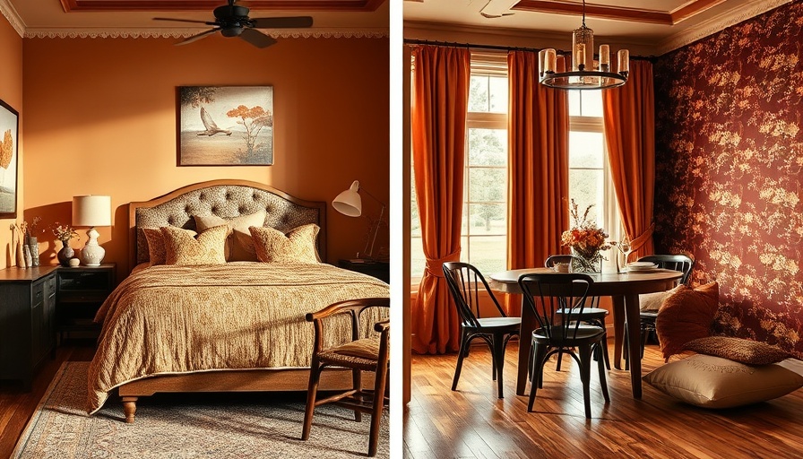 Cozy fall decor trends collage featuring warm-toned interior elements.