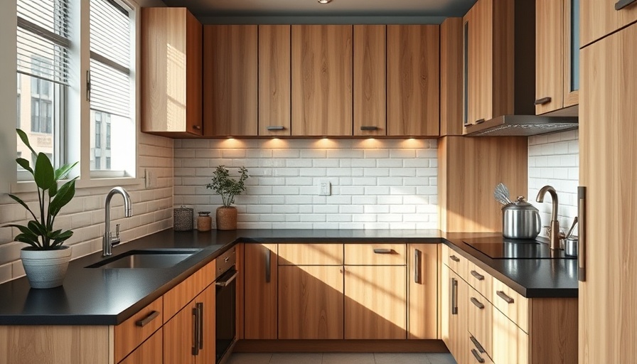 Affordable kitchen makeover for renters: modern wooden cabinets and decor.