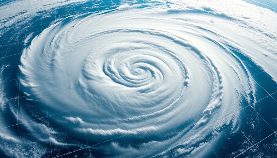 Satellite view of a massive hurricane over the ocean illustrating climate modeling complexity.