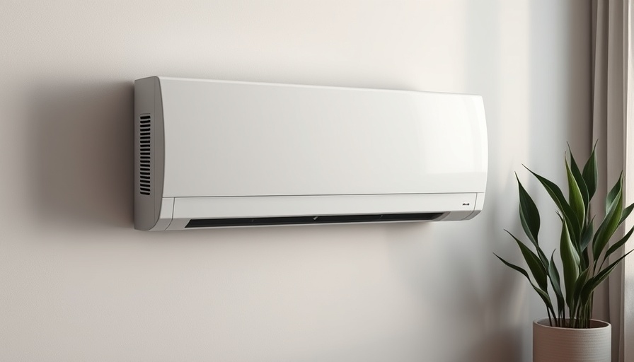 Slim design heat pump installation on minimalist wall.
